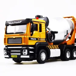 Hot-selling exquisite alloy pull back concrete mixer truck model,1:50 mixer truck toy,simulation sound and light,free shipping