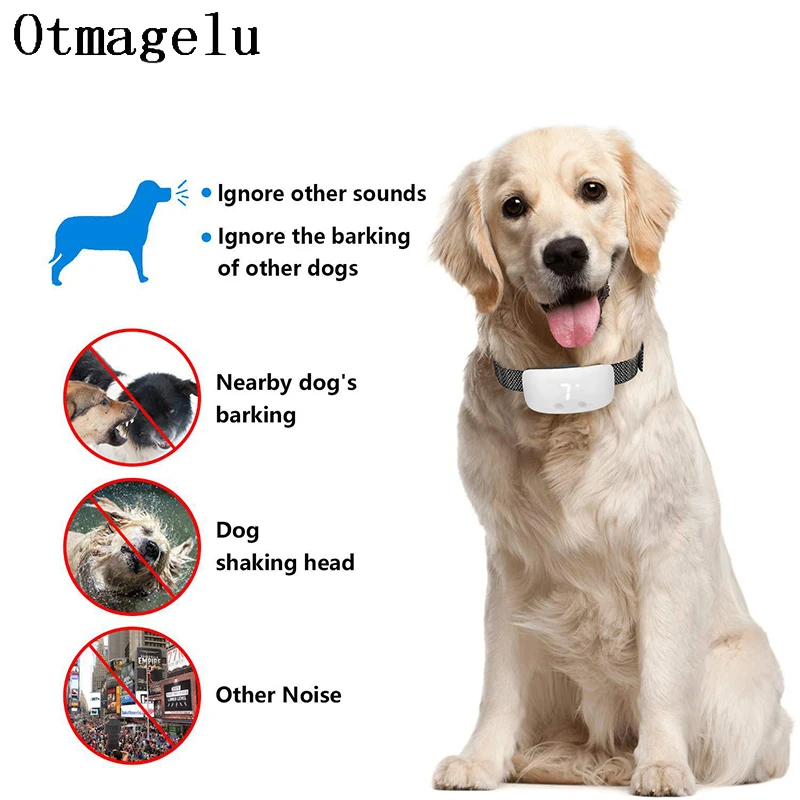

Высокочувствительный автоматический ошейник для остановки лая, новый стиль, сенсорные ошейники для дрессировки собак, звуки, вибрационные ошейники с электрическим током
