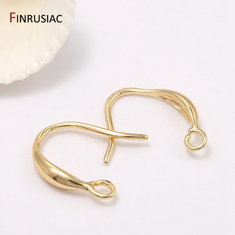 Brass metal 14k gold plated earring hooks accessories earwires wholesale diy earrings findings material