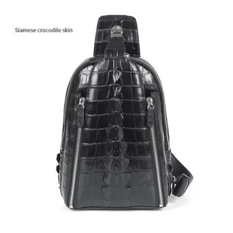 moben crocodile leather men chest package  male  Inclined single shoulder bag  men  large capacity men chest bag