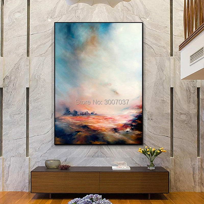 Hand Painted Colorful Oil Painting on Canvas Modern Landscape Canvas Painting for Home Decor Cuadros Decor Free Shipping