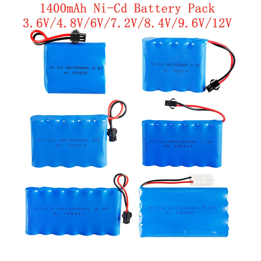 

3.6V/4.8V/6V/7.2V/8.4V/9.6V12v 1400mah Ni-CD NI-MH AA 1400mah Rechargeable Battery Pack Rc Toy Car Tanks Trains Robot Boat Gun