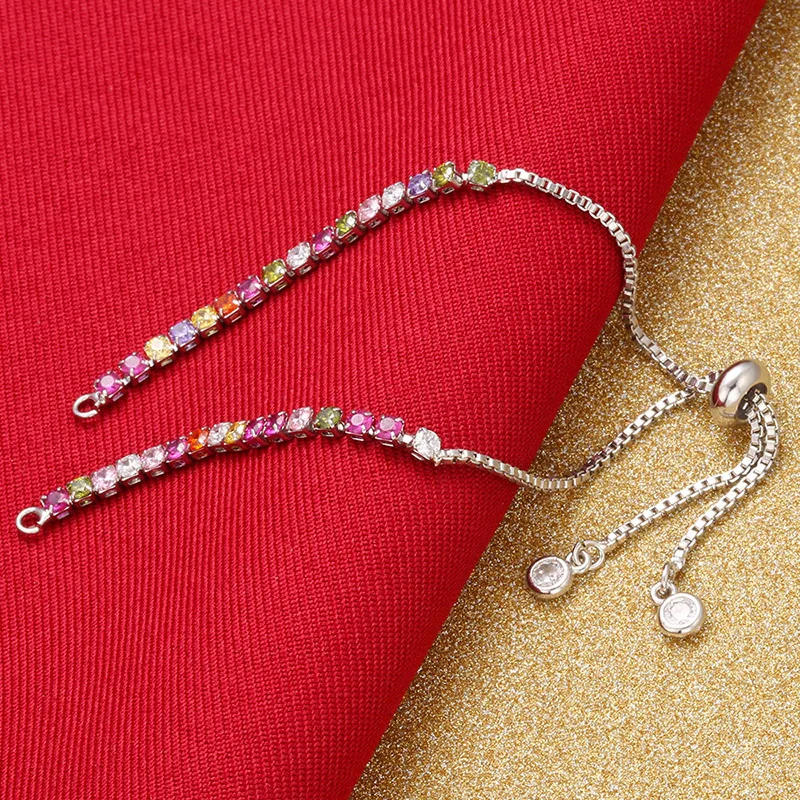 ZHUKOU 2.5x240mm Brass rhinestone adjustable bracelet chain for jewelry making diy bracelet chains accessories model:VL21