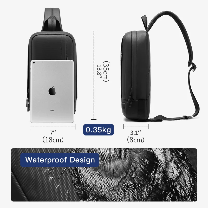 INRNN Waterproof Oxford Chest Bag High Quality Men\'s Shoulder Bags Male Sling Crossbody Bag Men Light Weight Travel Chest Pack