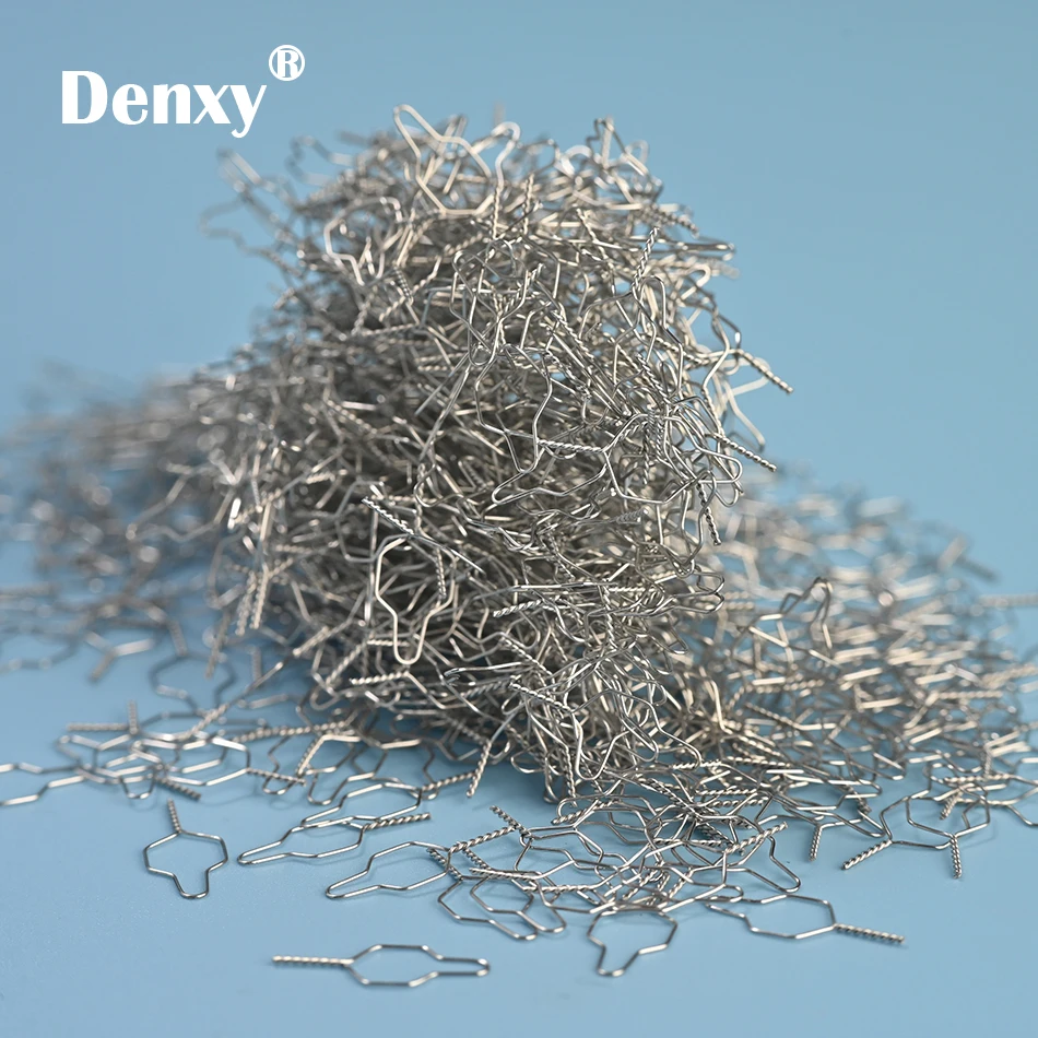 Denxy 1000pcs Orthodontic Kobayashi Wire Arcwhire Orthodontic Metal Ligature Tie Preformed ligature wire Orthodontic Bracket