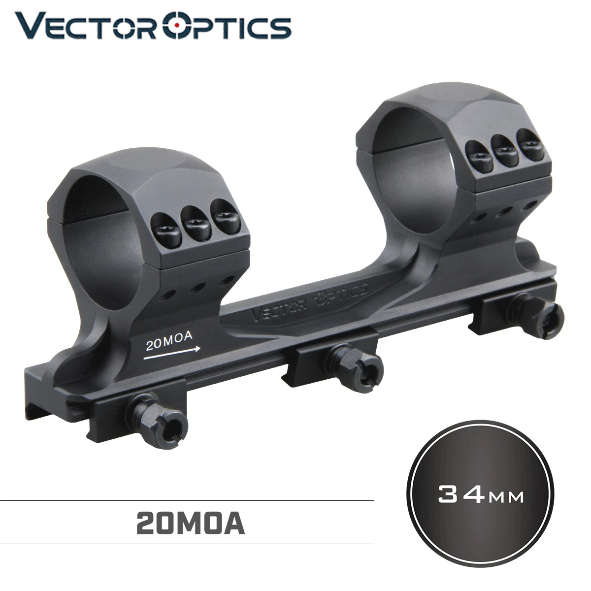 

Vector Optics 34MM X-Accurate High Riflescope 20MOA Mount Rings Picatinny 20MM Weaver One-Piece Scope Mounts High Quality