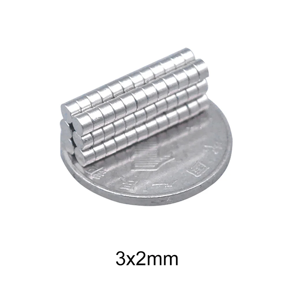 100~5000pcs 3*2 Strong Round magnet 3mm x 2mm Rare Earth Neodymium Magnet Art Craft Fridge Neodimio Imanes 3x2 small disc magnet