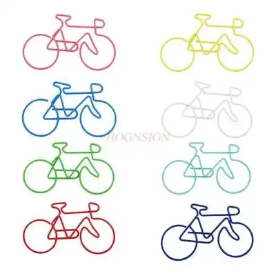 Clip de papel colorido con forma de bicicleta, 15 piezas, Alien