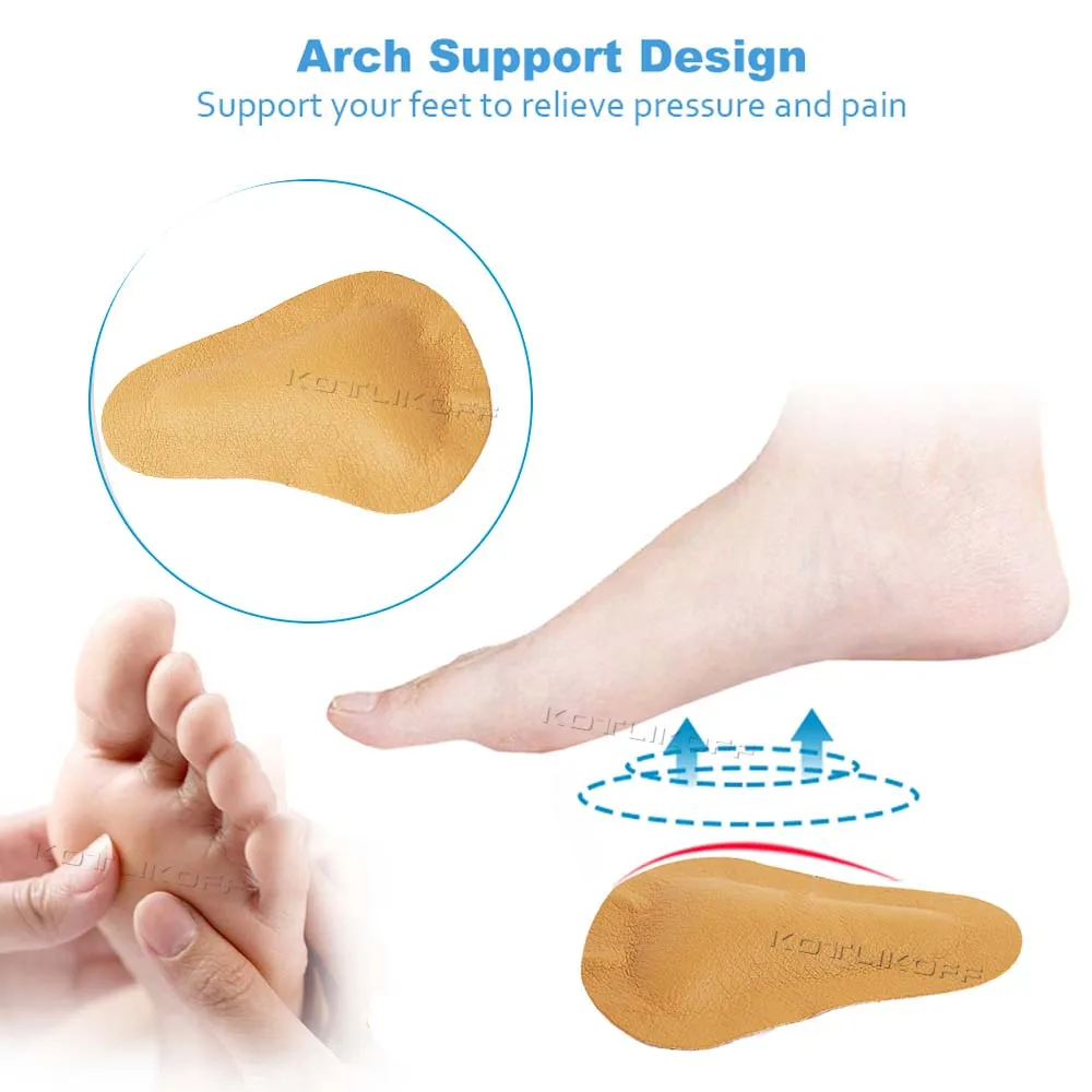 KOTLIKOFF Leather Arch Supports Insoles For Women High Heels Sandals Fits Arch Insert Massage Foot Care Shoes Insoles Sole