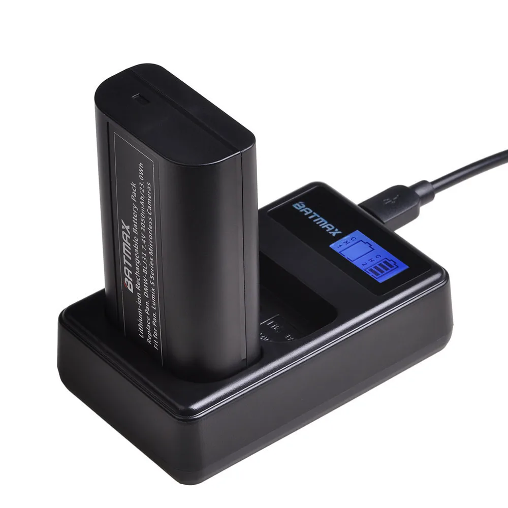 LCD USB Dual DMW-BLJ31 DMW BLJ31 Battery Charger for Panasonic LUMIX DC-S1, DC-S1R, DC-S1H Mirrorless Cameras