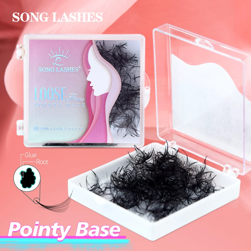 New SONG LASHES 6D Pointy Base Premade Fans Eyelash Extension Loose Medium Stem Sharp Thin