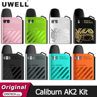 Original Uwell Caliburn AK2 Pod Kit 520mAh 15W 2mL Caliburn A2 Cartridge UN2 Meshed-H 0.9ohm Vaporizer Electronic Cigarette Vape