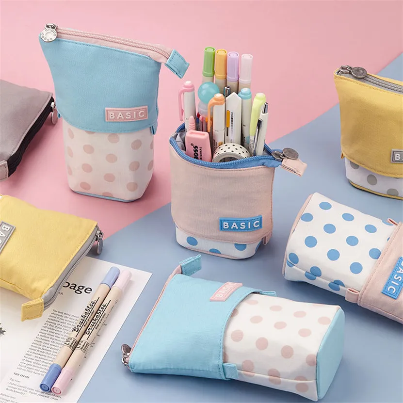 Pencil Case Pen Holder Cool Estuche Japanese Stationery Girl School Kit Cute Things Canvas Pencil Cases Kawai Office Supplies