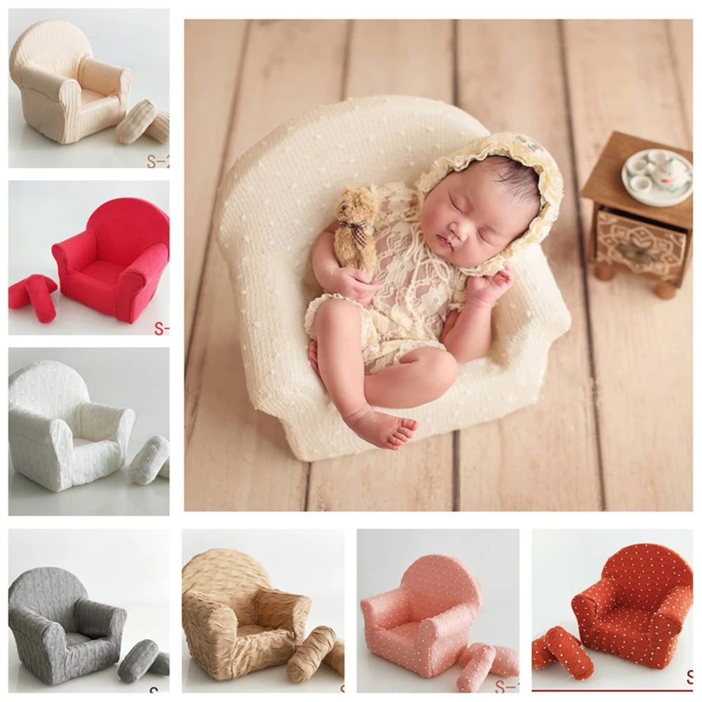 Mini canapé pour nouveau-né, coussins de fauteuil, accessoires de photographie pour bébé, accessoires de photographie