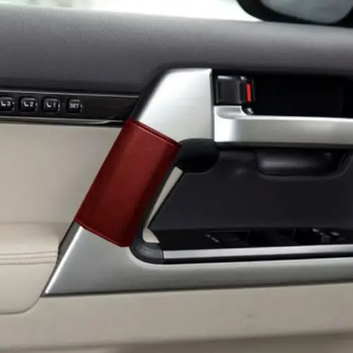Car Door handle Protective Microfiber Leather Cover Door handle leather case For Toyota Land Cruiser 200 LC200 car interior