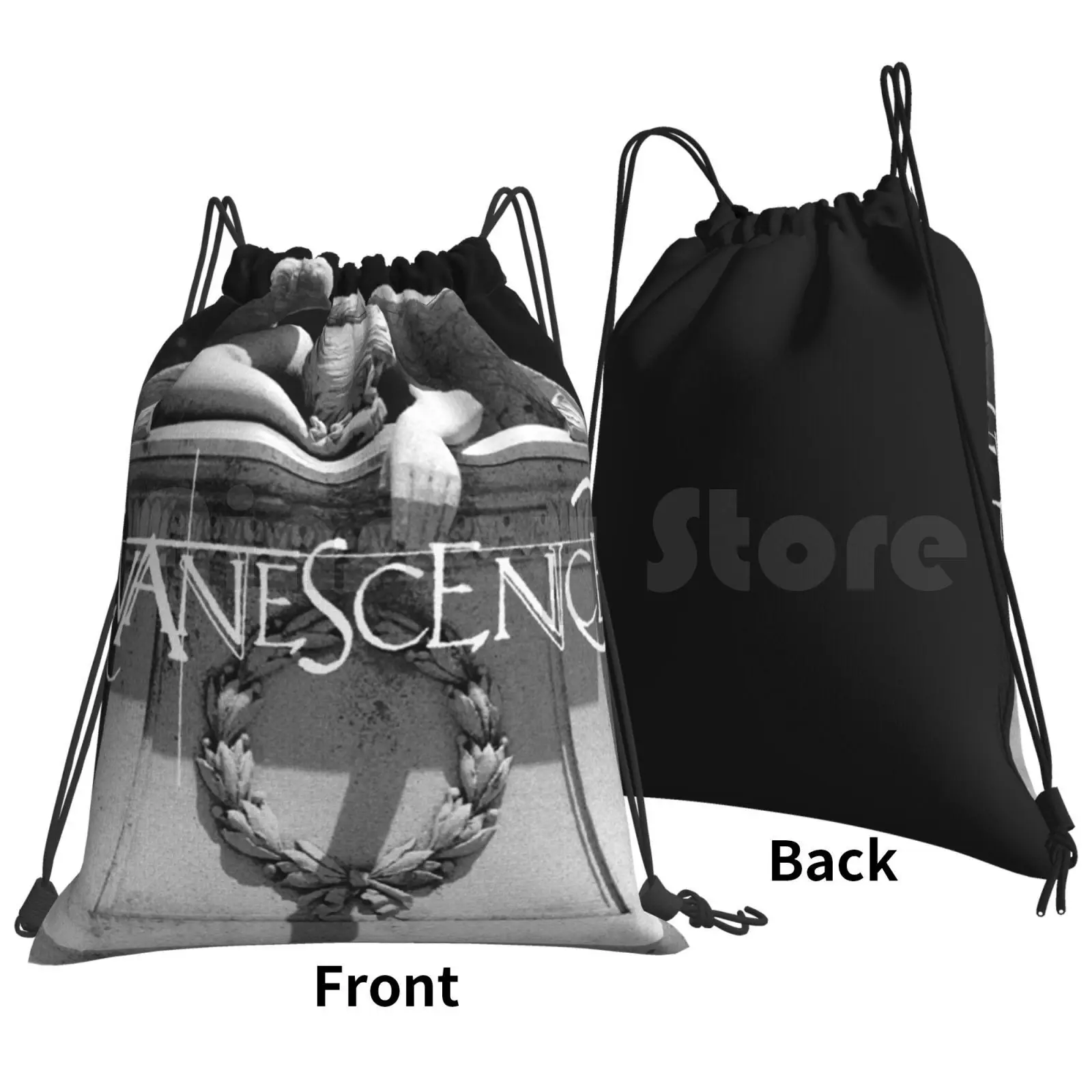 Evanescence Rock Band Backpack Drawstring Bag Riding Climbing Gym Bag Anywhere But Home Evanescence Band Evanescence Band