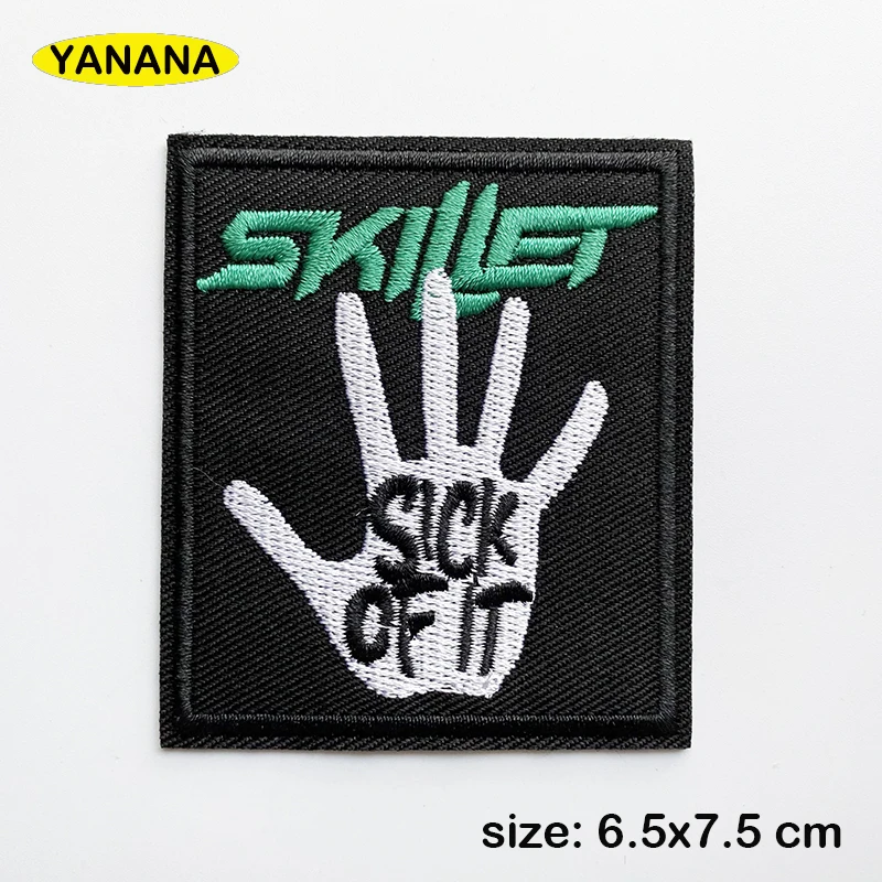 

A Rock Metal banner Patch Badges Embroidered Applique Sewing Iron On Badge Clothes Garment Apparel Accessories