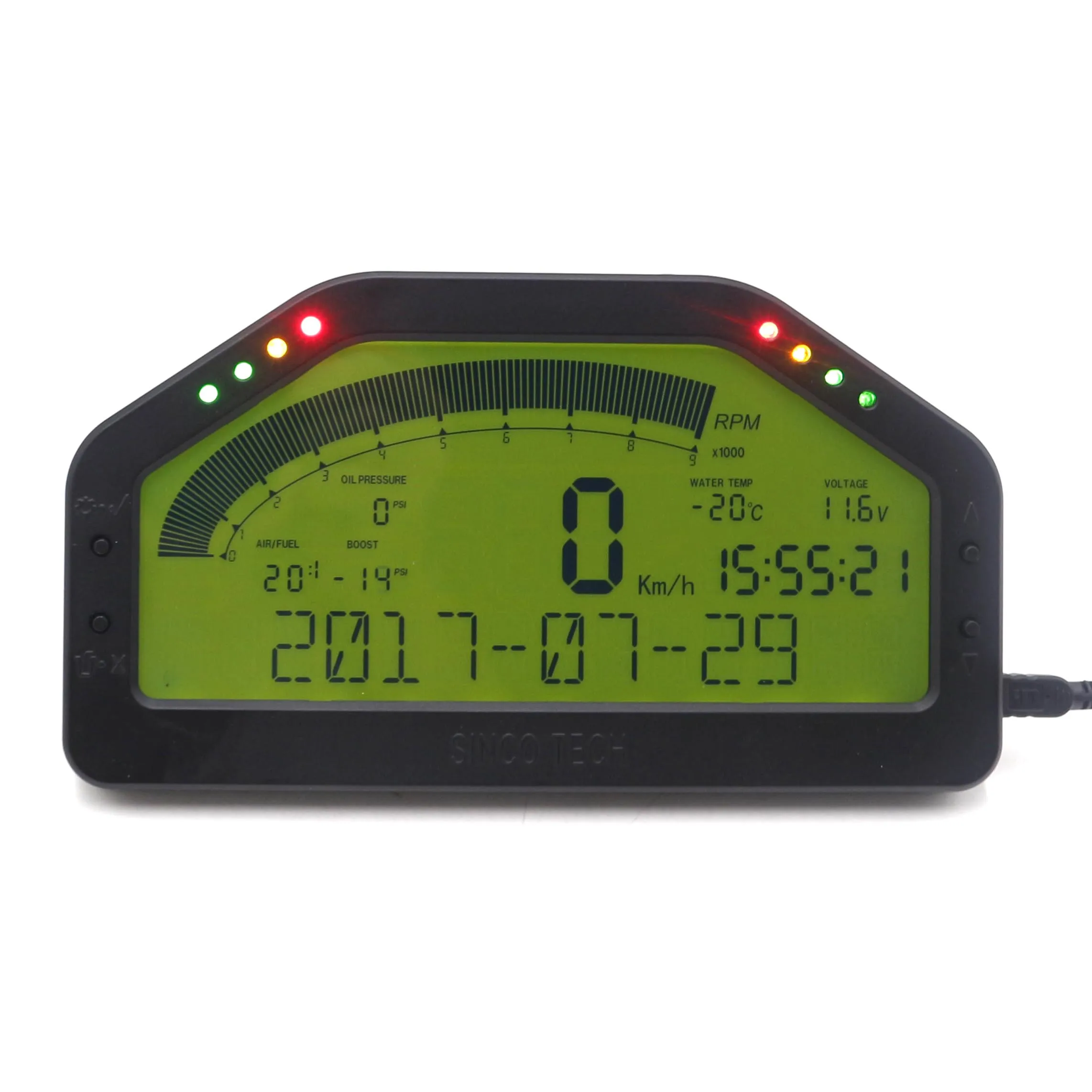 12V DPU Rally Gauge Digital Display LCD Race Dash Dashboard Sensor Bluetooth Connection 9000 Rpm DO904