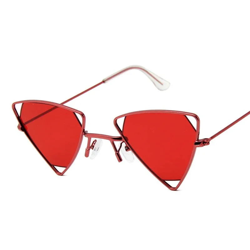 RBRARE 2023 Retro Alloy Triangle Punk Sunglasses Men Hollow Eyewear Candy Colors Gradient Vintage Gothic Sun Glasses For Women