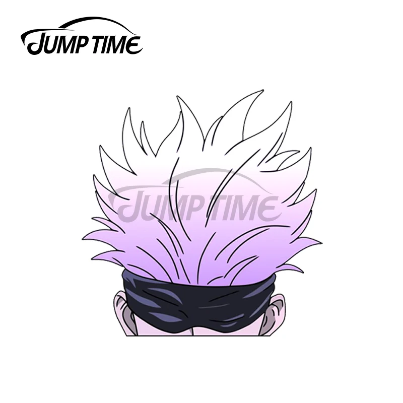 Jump Time 13 x 11.6cm For Jujutsu Kaisen Gojo Satoru Peeker Vinyl JDM Car Stickers Bumper Anime Graphics Waterproof Anime Decal