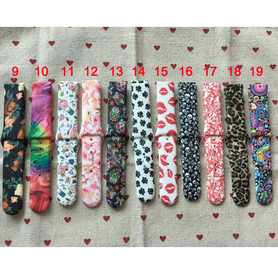 20mm Camo Silicone Watch Band Strap for Samsung Galaxy Watch3 41mm Active 2 Wrist band for Watch 42mm Active3 41mm Gear Sport S2