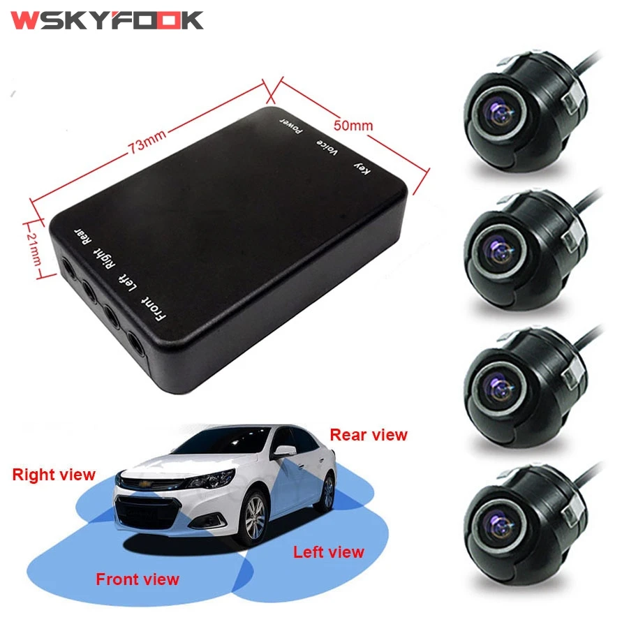 

4PCS 360 Rotation Front/Side/Rear View Backup Cameras With 4Way Control Box Cameras Switch System For Parking Assistance