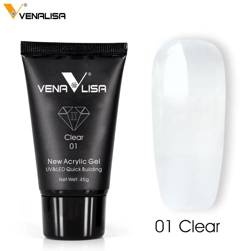 VENALISA-Gel acrílico para manicura semipermanente, Gel de construcción UV, manicura francesa, 45g