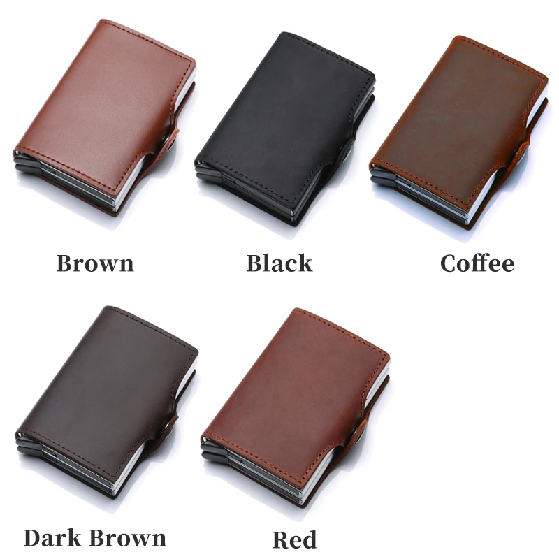 Custom Name Men Women Credit Card Holder Wallet Short Tri-fold Double Box Credit card Case Bag Protection Credit Card Holder Men