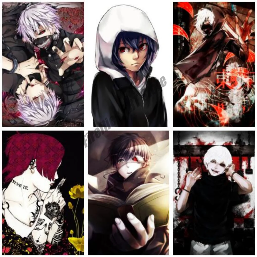 Tokyo Ghoul Anime Manga 5D Diamond Painting Full Round Mosaic Diamond Embroidery Picture Cross Stitch Kits Home Decor Gift