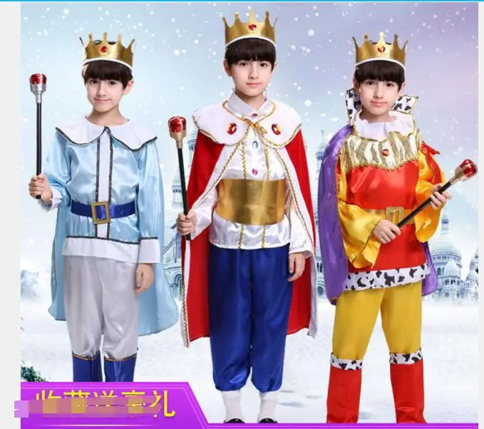 1set/lot Boys Prince Charming Costume Child Halloween Stage Play Show Costumes Party Cosplay Clothing