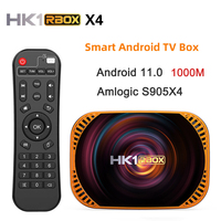 HK1 RBOX X4 Android 11 TV Box Amlogic S905X4 1000M 8K 3D 2.4G&5G Dual Wifi Smart Set Top Box Media Player 4GB64GB