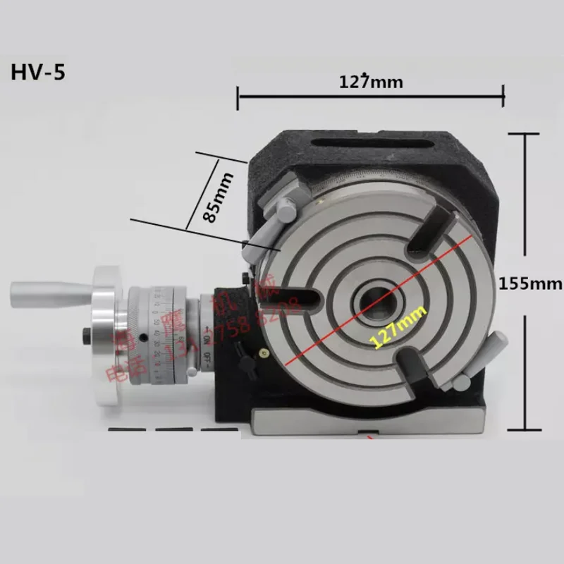 Rotary Table 4/5/6inch Horizontal Vertical Rotary Table 4-Slot Rotary Table for Milling Machine MT-2 Rotary Table for Milling.