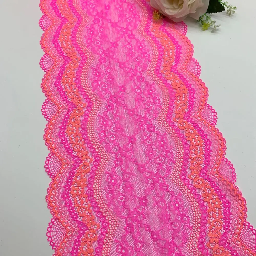 3y/lot 2 colori 24 centimetri Stretch Tessuto di Pizzo Rosa FAI DA TE Artigianato Forniture Per Cucire Della Decorazione di Accessori Per Gli