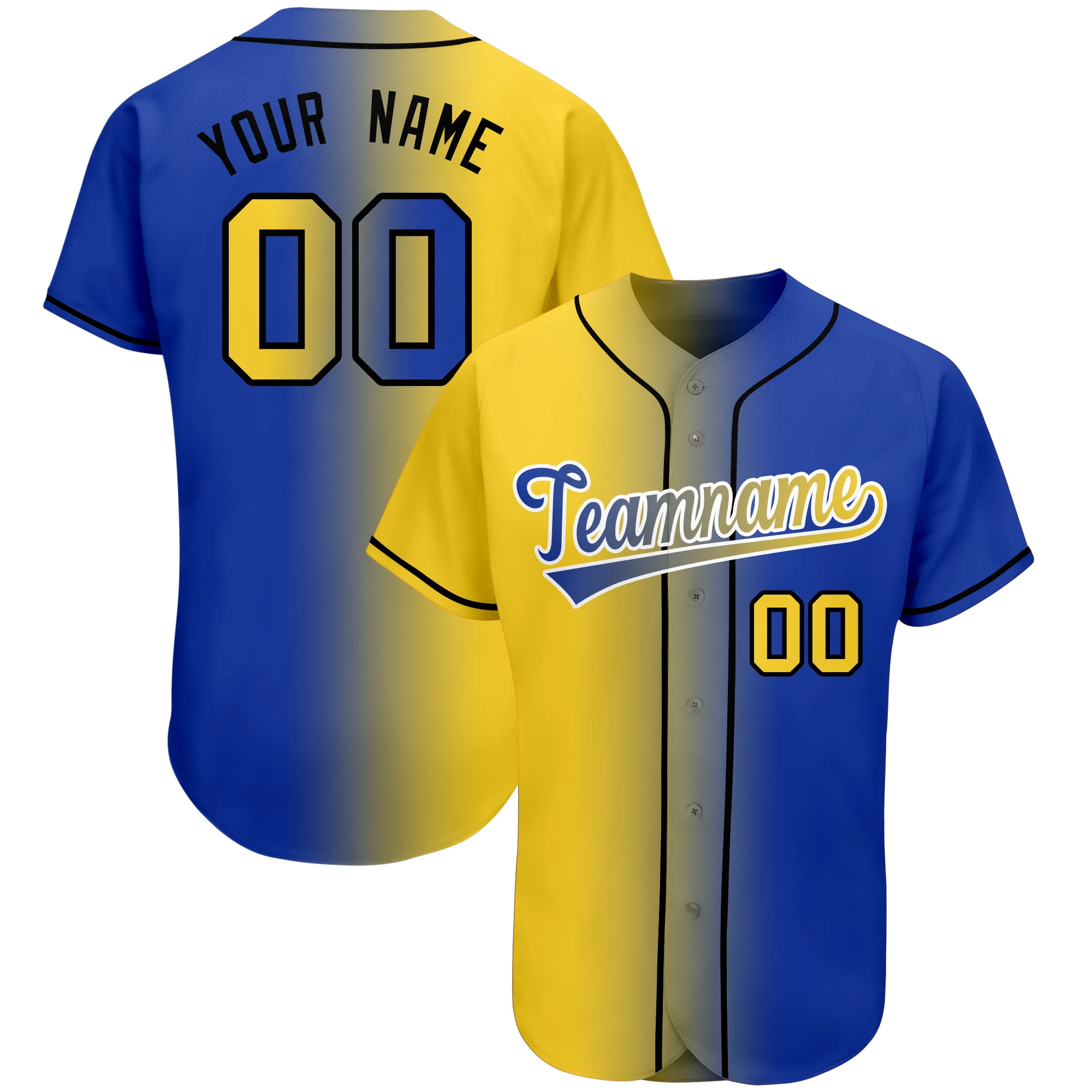 Custom Baseball Jersey Sublimation Printing Make Your Own Team Name Number Unique Gradient Baseball Shirt Men Women