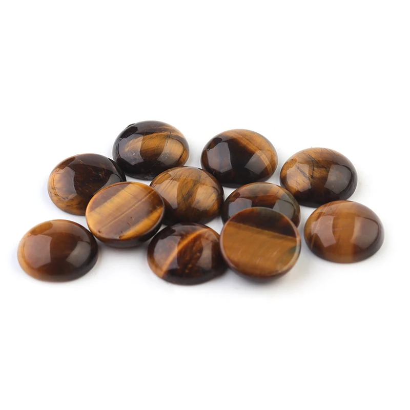 5/10pcs 4 6 8 10 12 14 16 18mm Round Tiger Eye Cabochons Natural Bulk Stone Bead for DIY Jewelry Making Pendant Bracelet