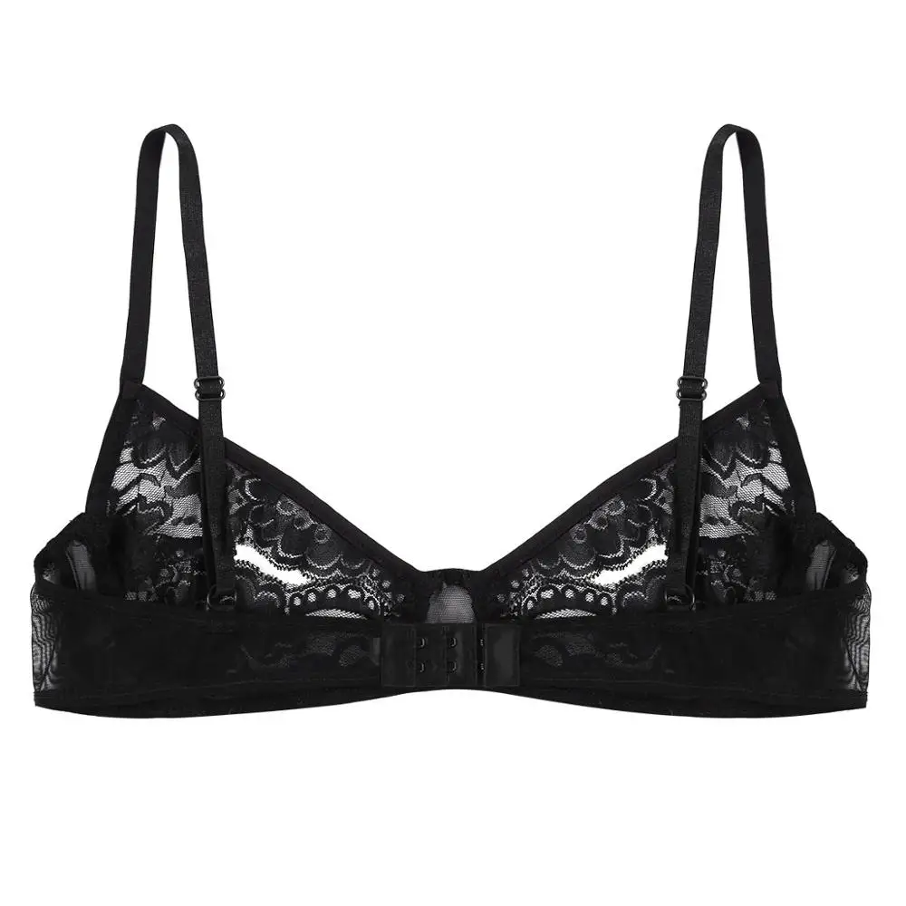 iiniim Women Hot Erotic Lingerie Sexy Open Nipple Bra Sissy Sheer Lace Floral Barlette Push Up Babydoll Bra Tops Femme Shelf Bra