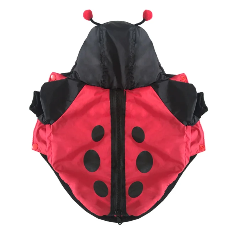 Winter Pet Dog Clothes for Small Medium Dogs Clothing Halloween Ladybug Hoodie for Dog Costume Outfits Puppy Cat Coat