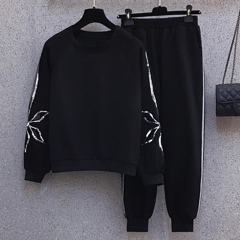 

Two-Piece Suit Set for Women, Slim Sweatshirt, Long Sleeve, Sports Leisure, Female Fashion, Spring, Autumn, 2025 New