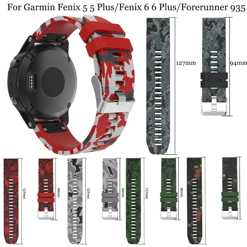 Silicone Watchband 22mm For Garmin Fenix Fenix 6 6Pro 5 5Plus 935 945 Straps Easy Fit Quick Release Wristband Bracelet