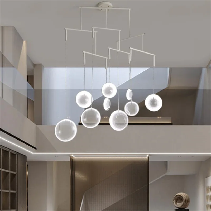 Lustre com lente estilo nórdico, luminária de led para decoração, simples, moderna, sala de estar, quarto, cafeteria, bar