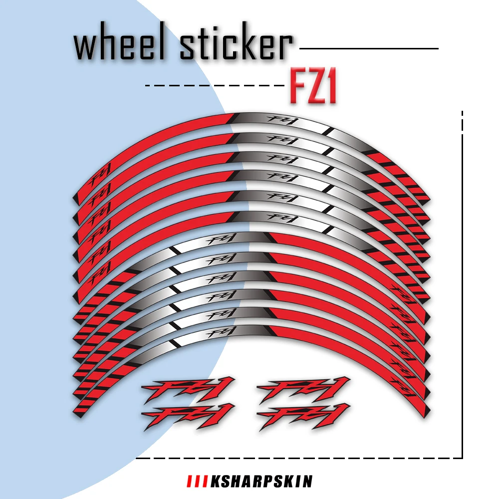 

NEW Motorcycle Stickers Reflective Motor Bike Rim Decal Decoration Custom Inner Rim Declas Wheel Stripes For YAMAHA FZ1 FZ01 FZ