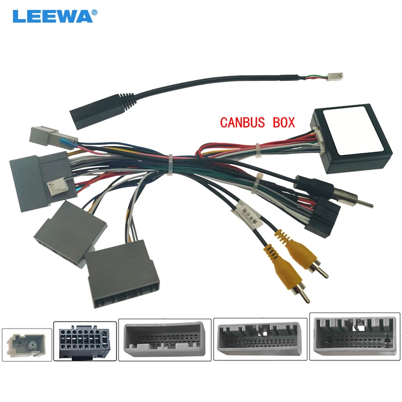 

LEEWA Car Audio 16PIN DVD Player Power Calbe Adapter With Canbus Box For Honda City Greiz Odyssey Stereo Plug Wiring Harness