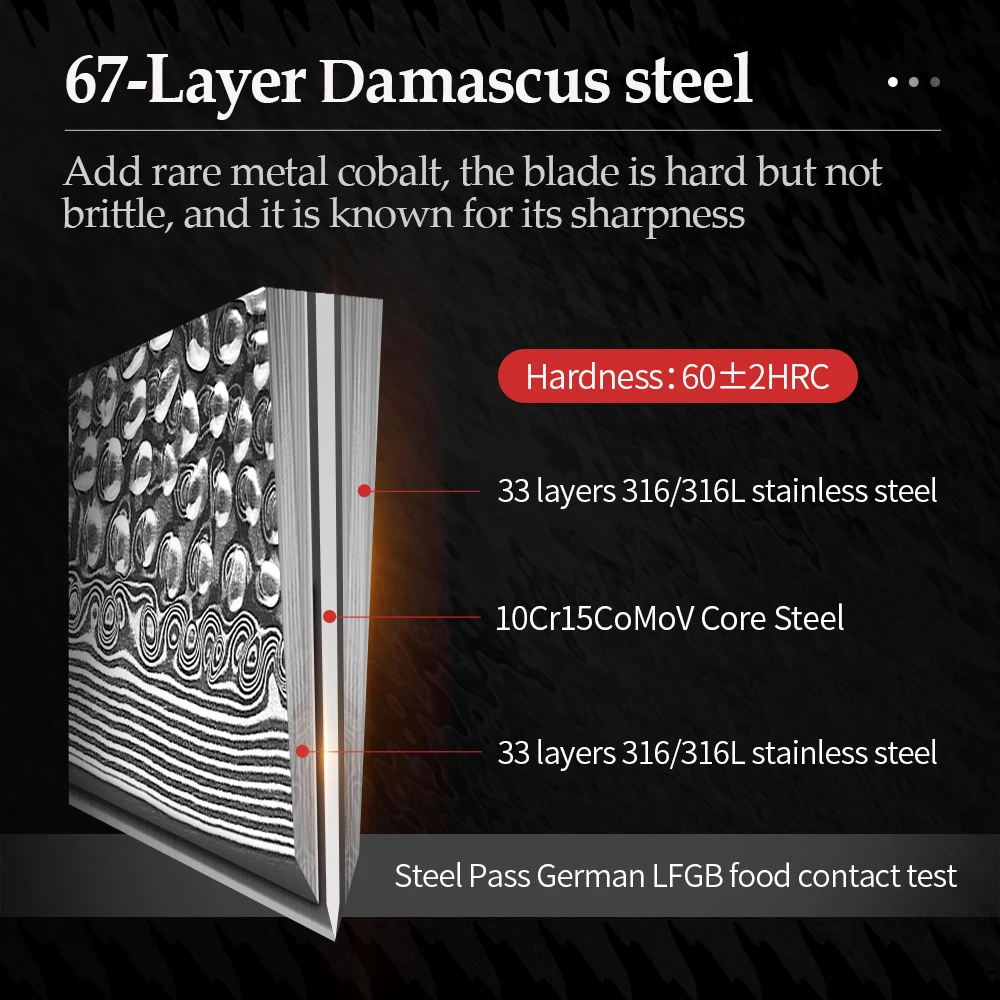 Imagem -02 - Xinzuo 8.2 Polegada Faca do Chef 67 Camada de Aço Damasco Cutelo Cozinha Cutelaria Facas de Açougueiro Aço Inoxidável