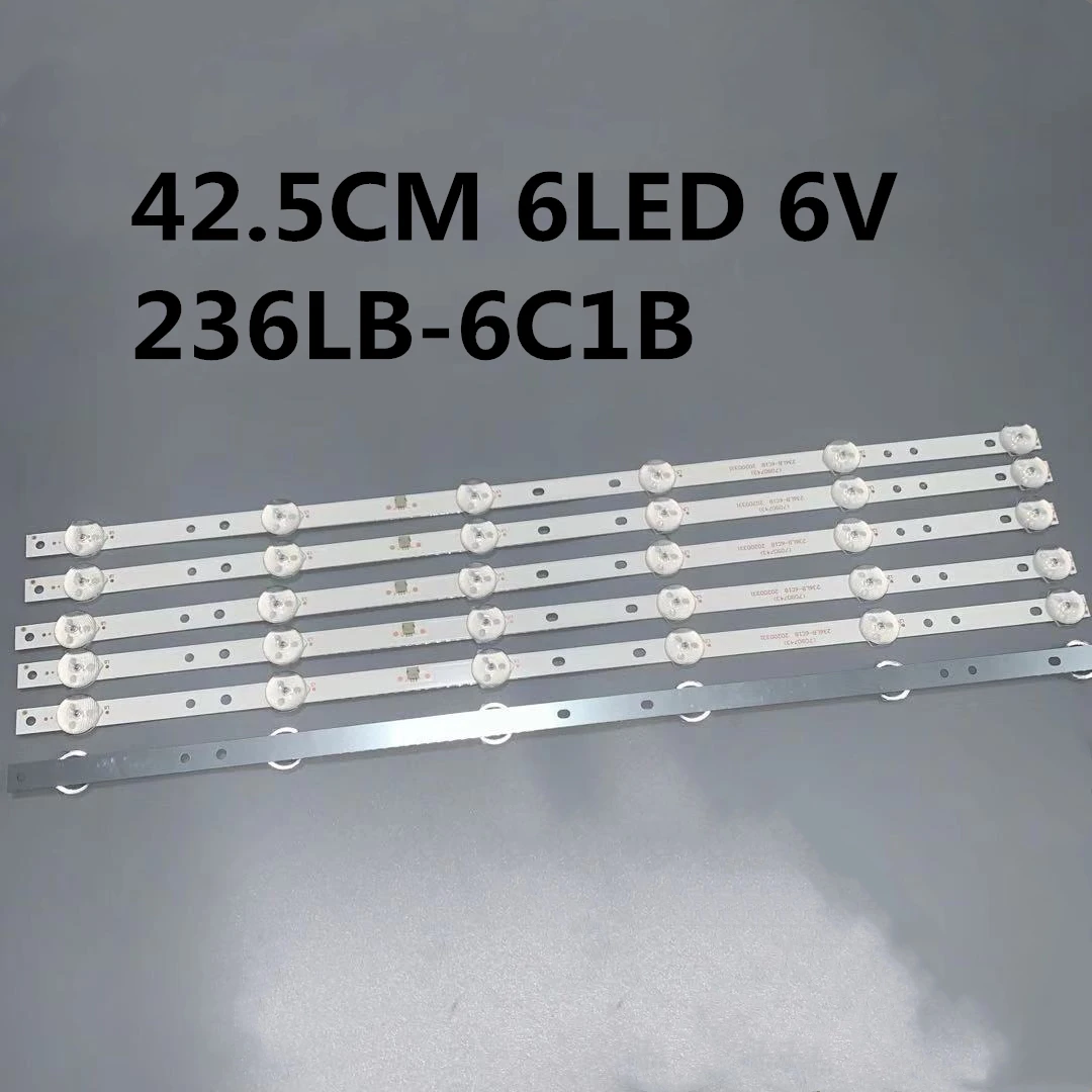 50-100PCS HI quality 23 24inch 23.6INCH  TV backlight strip  42.5CM 6LED 6V 236LB-6C1B