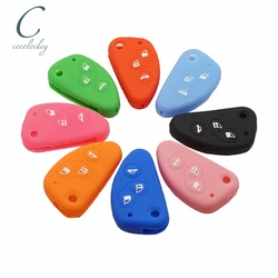 Cocolockey Case FLip Fob Silicone 3 Buttons Remote Case Car Accessories for Alfa Romeo Key Cover 147 156 166 GT Rubber Shell