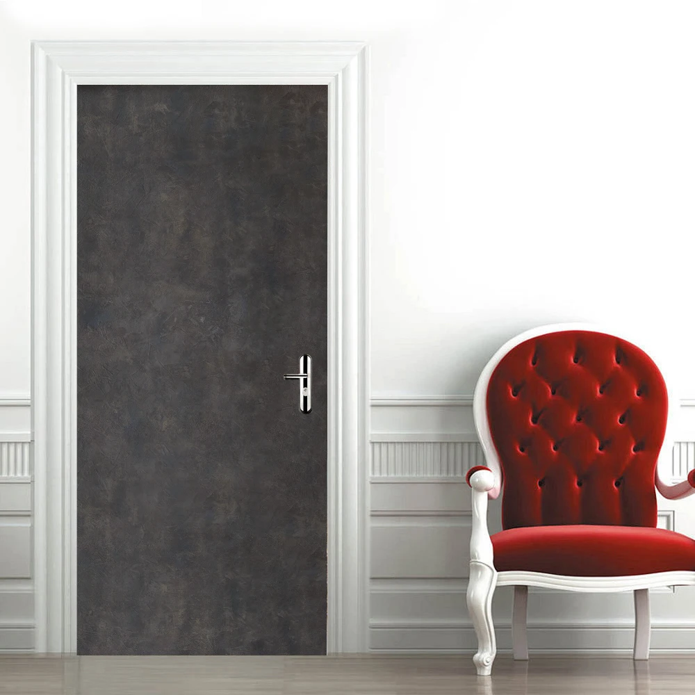 Solidna ciemnobrązowa tapeta samoprzylepna fototapeta na drzwi zdejmowany winyl Home Decor Art naklejka ścienna plakat naklejki Porte deursticker