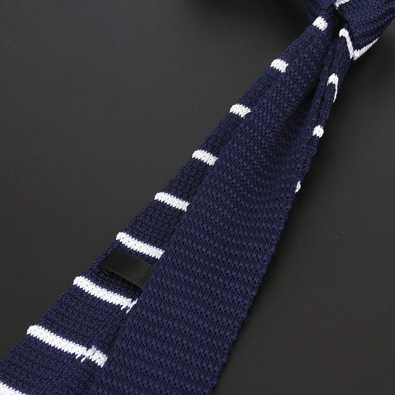 Brand New Men\'s Vintage Striped Knit Neck Ties For Man Party Fashion Colorful Knitting Tie Navy Red Wedding Slim Necktie Cravata