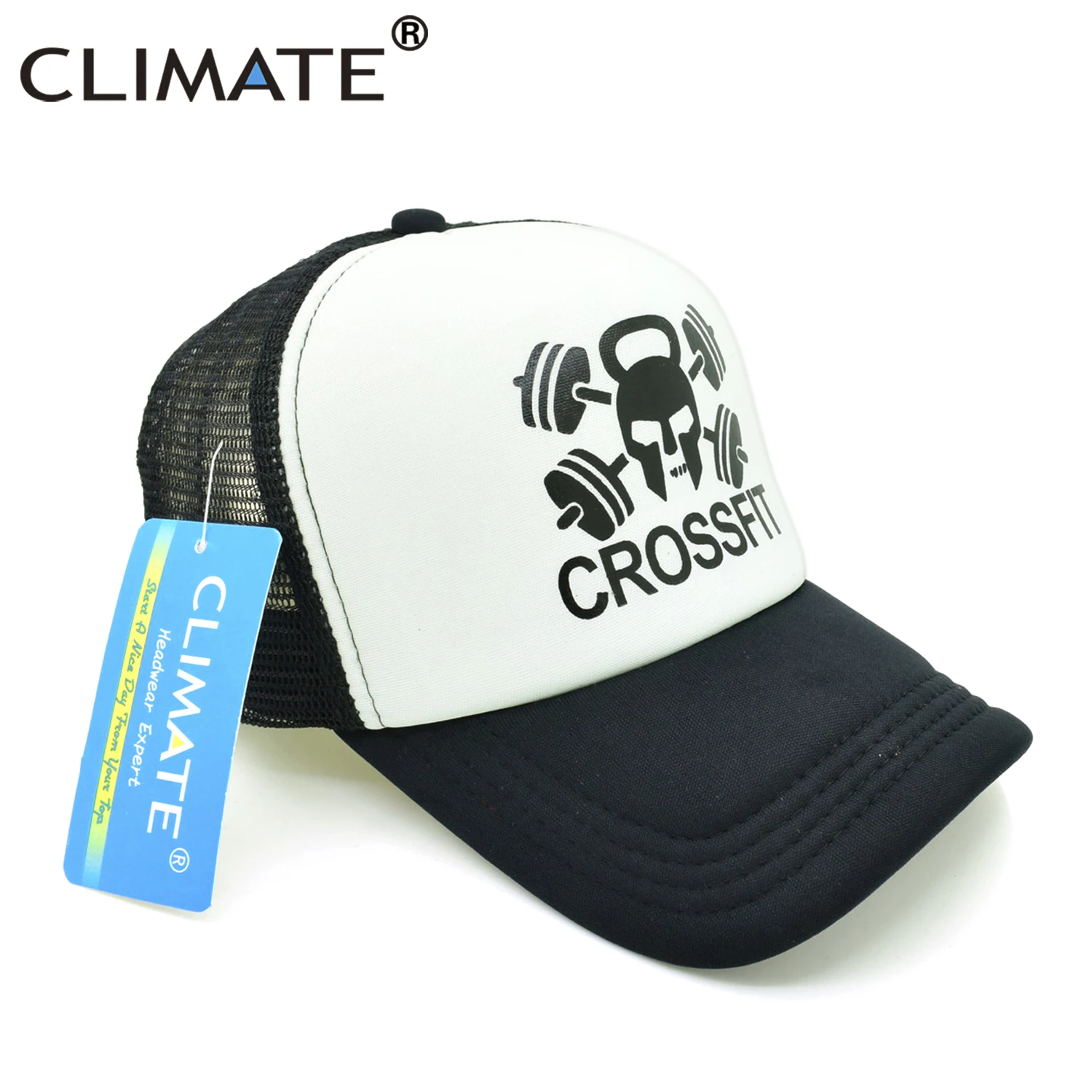 CLIMATE GYM Cross Cap Man Spartacus Sparta Trucker Cap Kettle-bell Fitness Cap Hercules Body Building Muscle Caps Hat