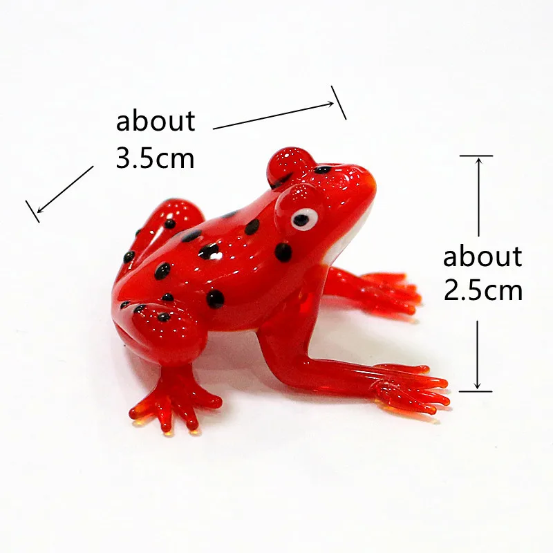 Different Styles Cute Animal Mini Figurines Murano Glass Frog Ornaments Collection 2022 New Year Party Gifts For Kids Home Decor