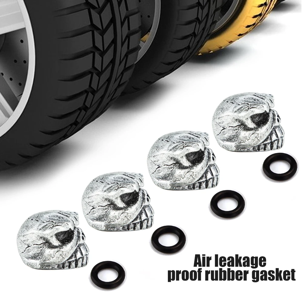 4Pcs/Set Valve Caps Skull Tire Valve Dust Caps for Car, Motorbike, Bicycle Accessories tire valve caps